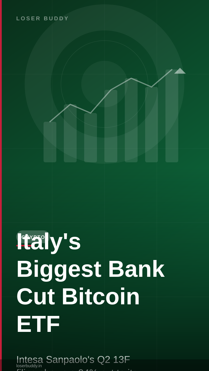Italy's Biggest Bank Cut Bitcoin ETF Stake 94%