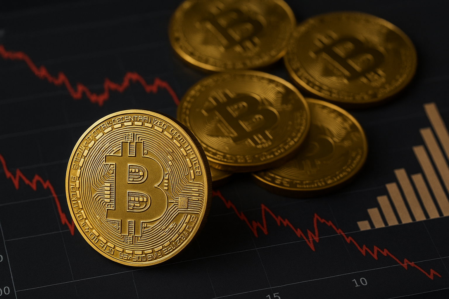 Sequans Communications Bitcoin Sale 2025 – image of Bitcoin coins with financial charts showing debt reduction and corporate strategy.