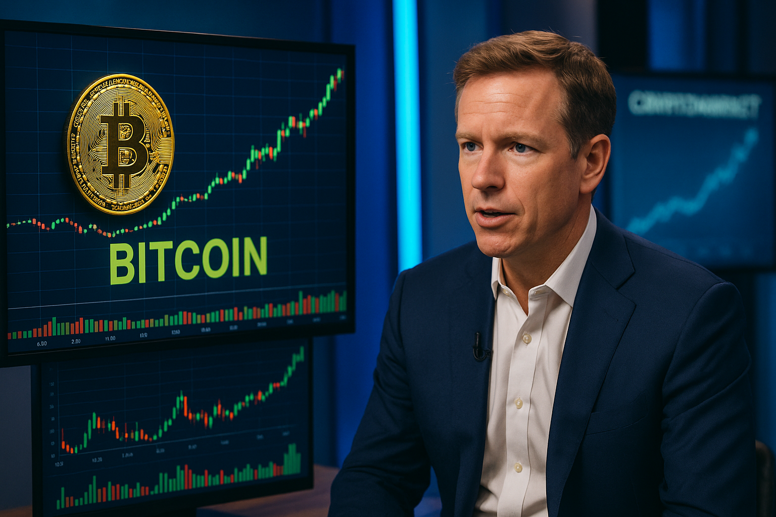 Bitwise CIO Matt Hougan Bitcoin Rally Prediction – optimistic crypto market outlook with bullish charts and digital asset visuals.