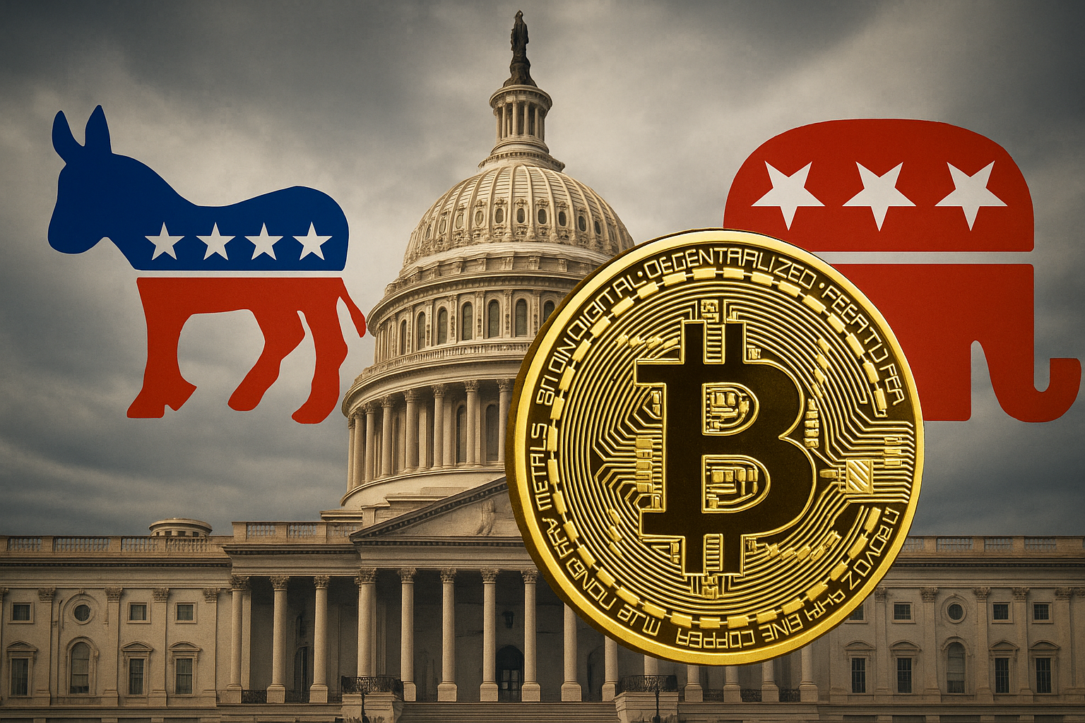 Crypto Market Structure Bill Delay 2025 — U.S. Capitol and Bitcoin Regulation Debate