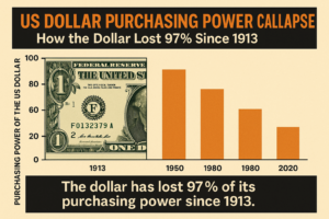 US Dollar Purchasing Power Collapse: How the Dollar Lost 97% Since 1913