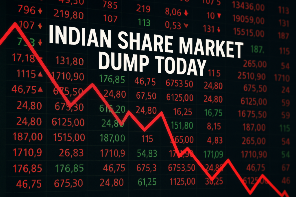 “Indian share market dump today: Sensex Nifty fall chart and stock market decline”