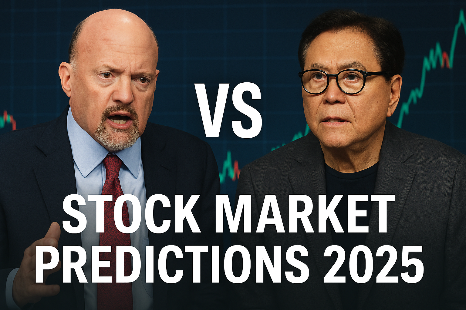 Jim Cramer vs Robert Kiyosaki discussing market predictions 2025